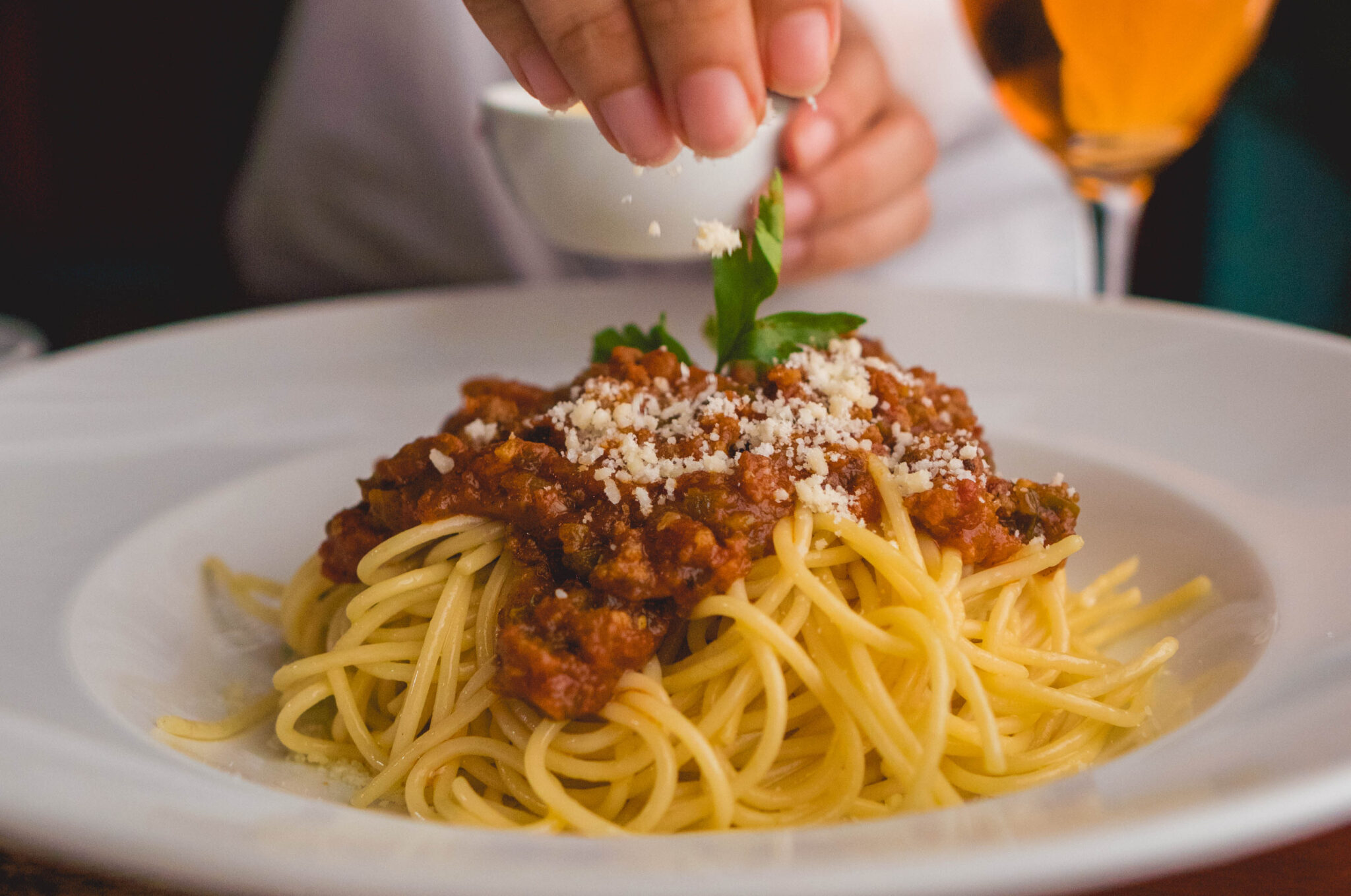 Plato de pasta servido en Restaurante Achiote